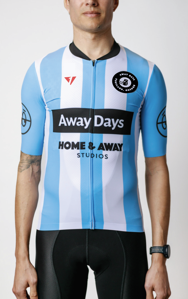 Men's ProSpec Rouleur HZ Jersey | AWAY DAYS Brewing Co.| Away Days Blue + White + Obsidian Black