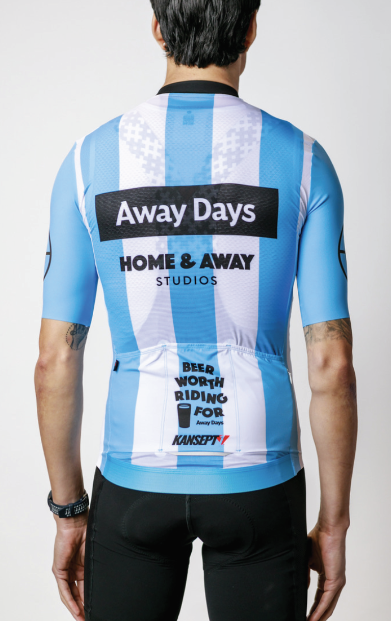 Men's ProSpec Rouleur HZ Jersey | AWAY DAYS Brewing Co.| Away Days Blue + White + Obsidian Black