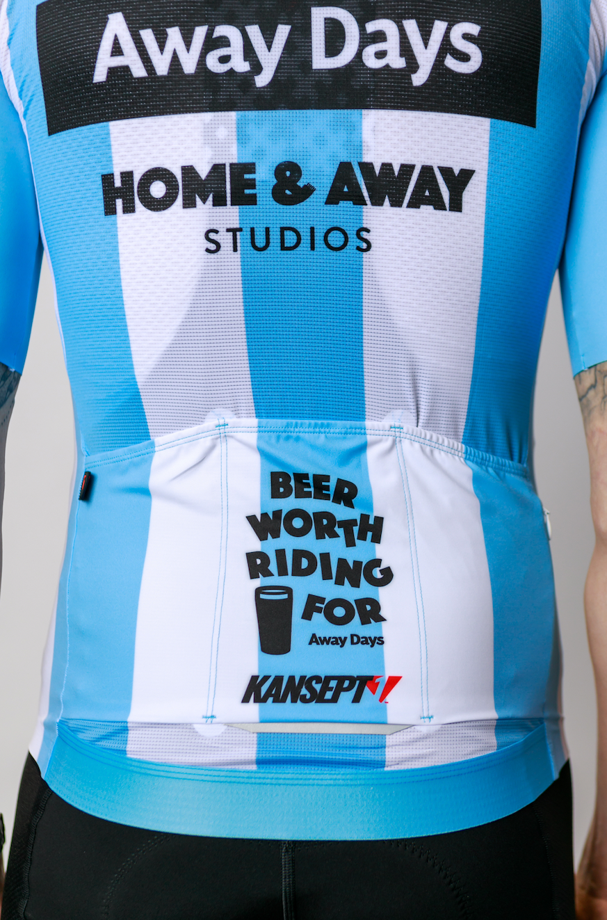 Men's ProSpec Rouleur HZ Jersey | AWAY DAYS Brewing Co.| Away Days Blue + White + Obsidian Black