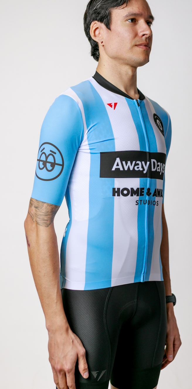 Men's ProSpec Rouleur HZ Jersey | AWAY DAYS Brewing Co.| Away Days Blue + White + Obsidian Black