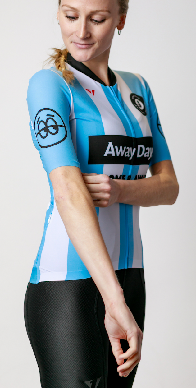 Women's ProSpec Rouleur HZ Jersey | AWAY DAYS Brewing Co. | Away Days Blue + White + Obsidian Black