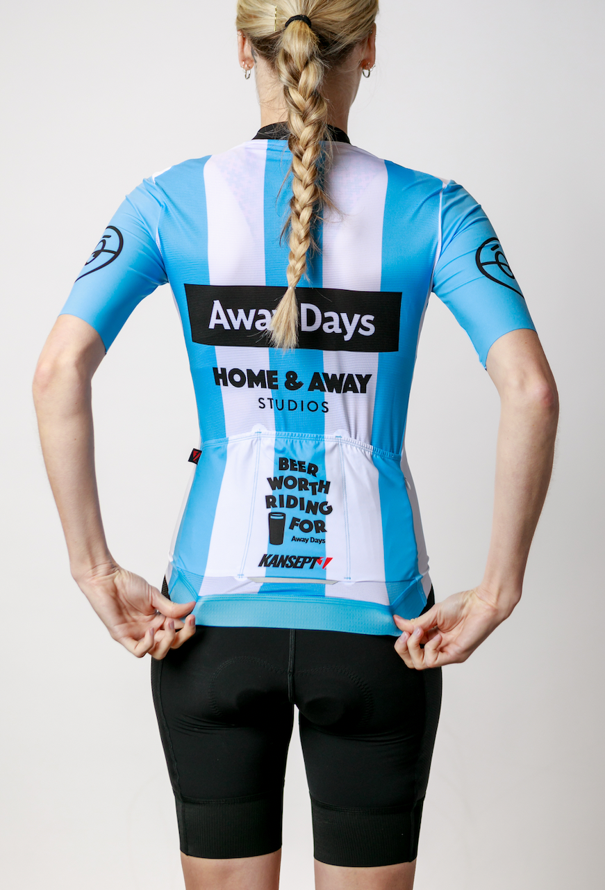 Women's ProSpec Rouleur HZ Jersey | AWAY DAYS Brewing Co. | Away Days Blue + White + Obsidian Black