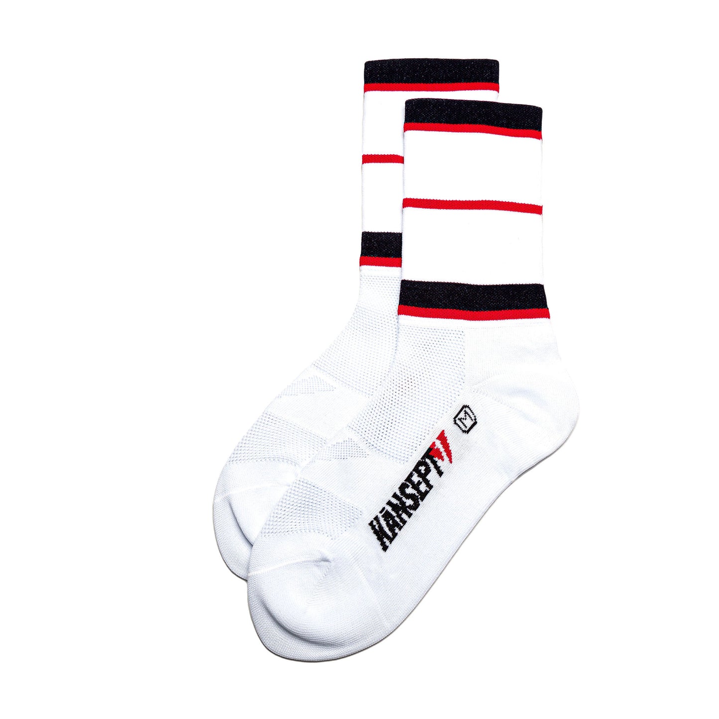 ProSpec Rouleur Socks | Squadra Stripes | White/Midnight Blue/Flamme Rouge Red