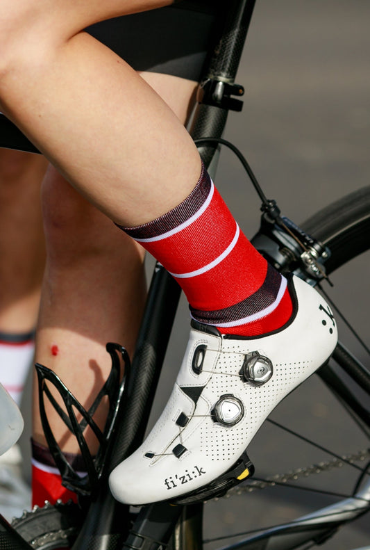 ProSpec Rouleur Sock | Squadra Stripes | Flamme Rouge Red/Midnight Blue/White