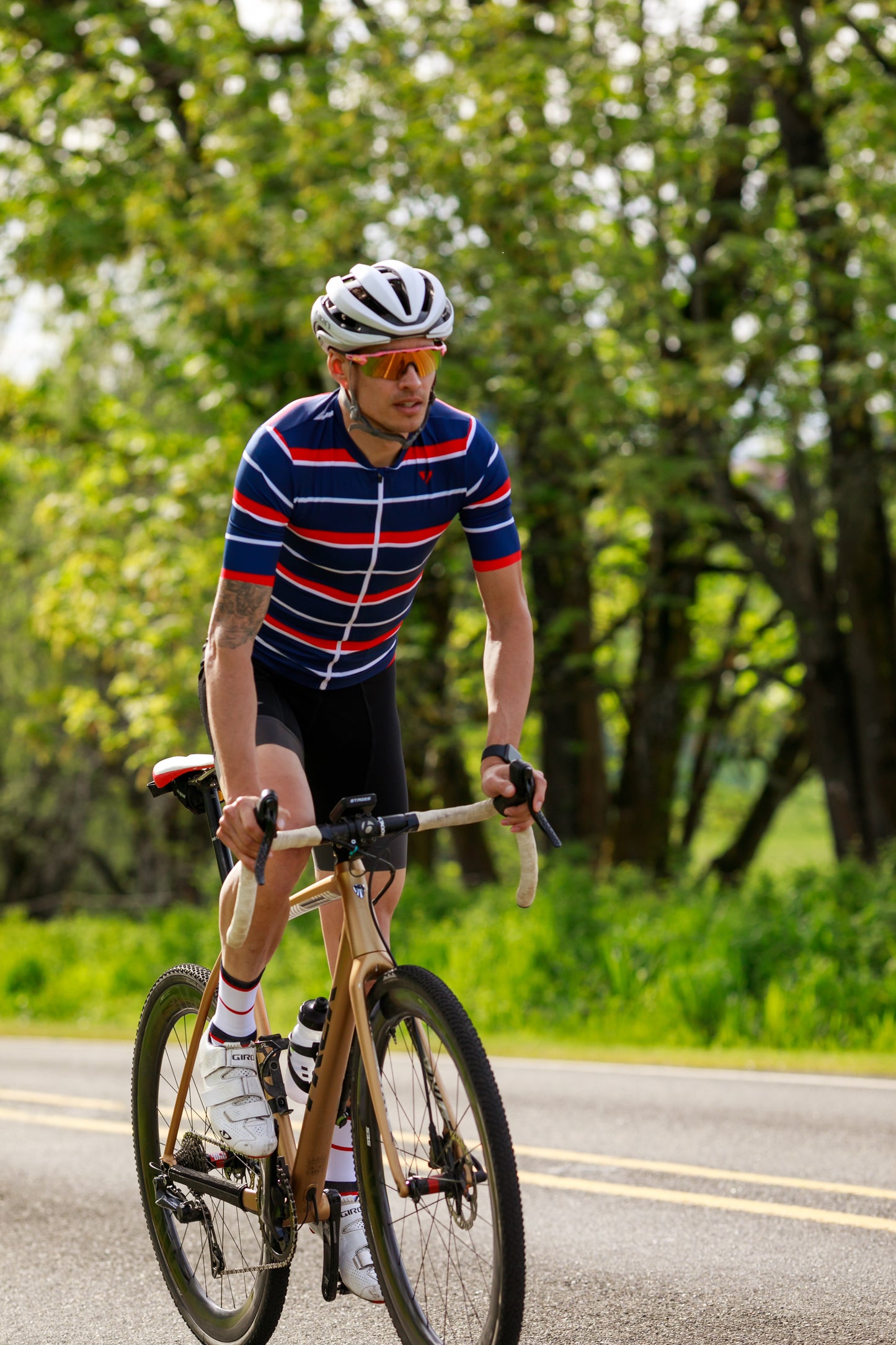 Men's ProSpec Rouleur SZ Jersey | Squadra Stripes | Midnight Blue/Flamme Rouge Red/White