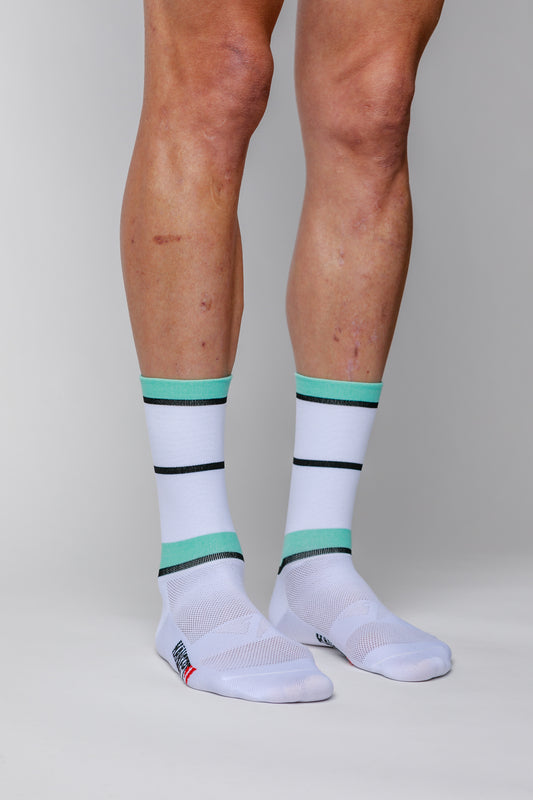 3 PACK ProSpec Rouleur Sock | Squadra Stripes white/celeste/black | 3 pack bundle*