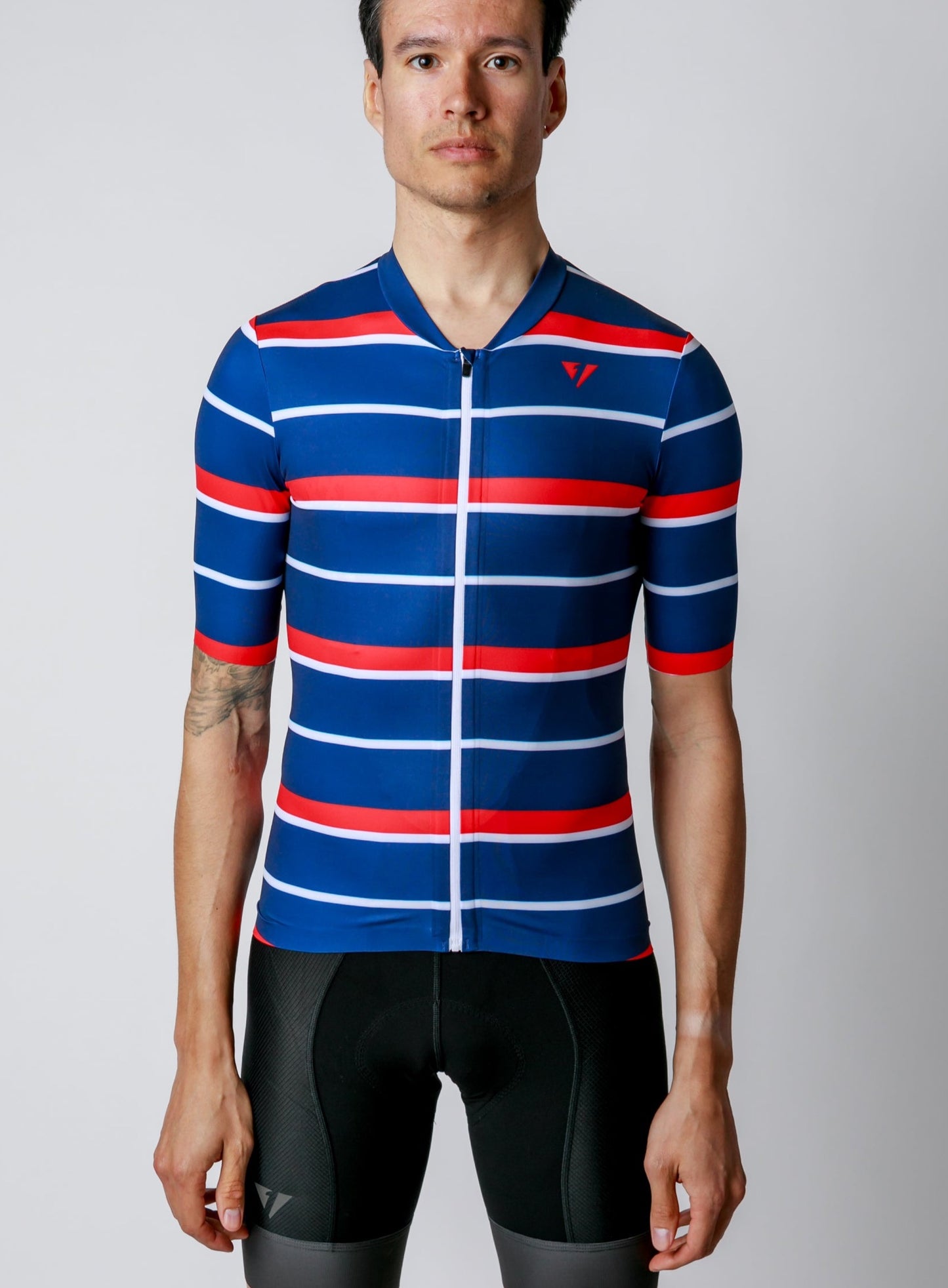 Men's ProSpec Rouleur SZ Jersey | Squadra Stripes | Midnight Blue/Flamme Rouge Red/White