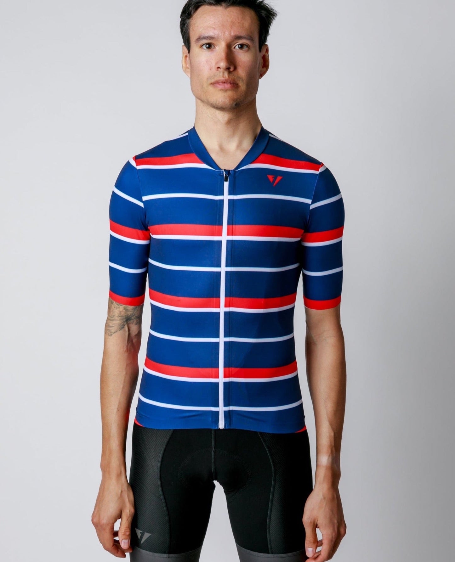 Men's ProSpec Rouleur SZ Jersey | Squadra Stripes | Midnight Blue/Flamme Rouge Red/White
