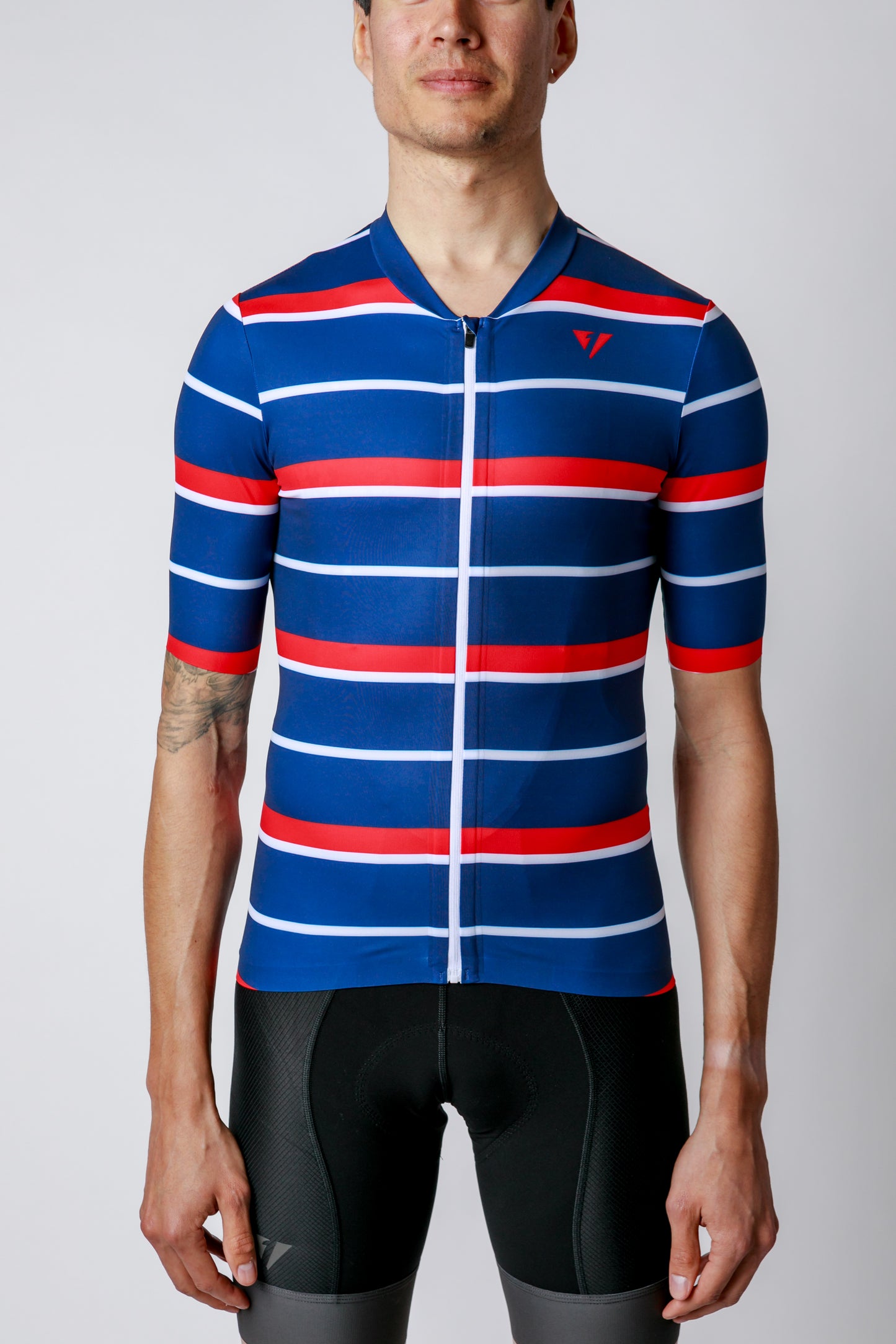 Men's ProSpec Rouleur SZ Jersey | Squadra Stripes | Midnight Blue/Flamme Rouge Red/White