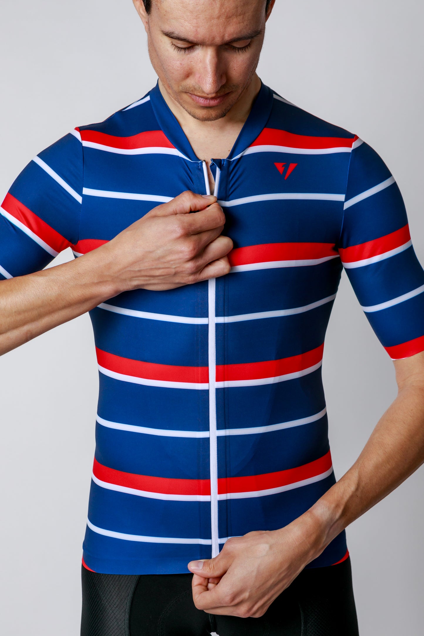 Men's ProSpec Rouleur SZ Jersey | Squadra Stripes | Midnight Blue/Flamme Rouge Red/White