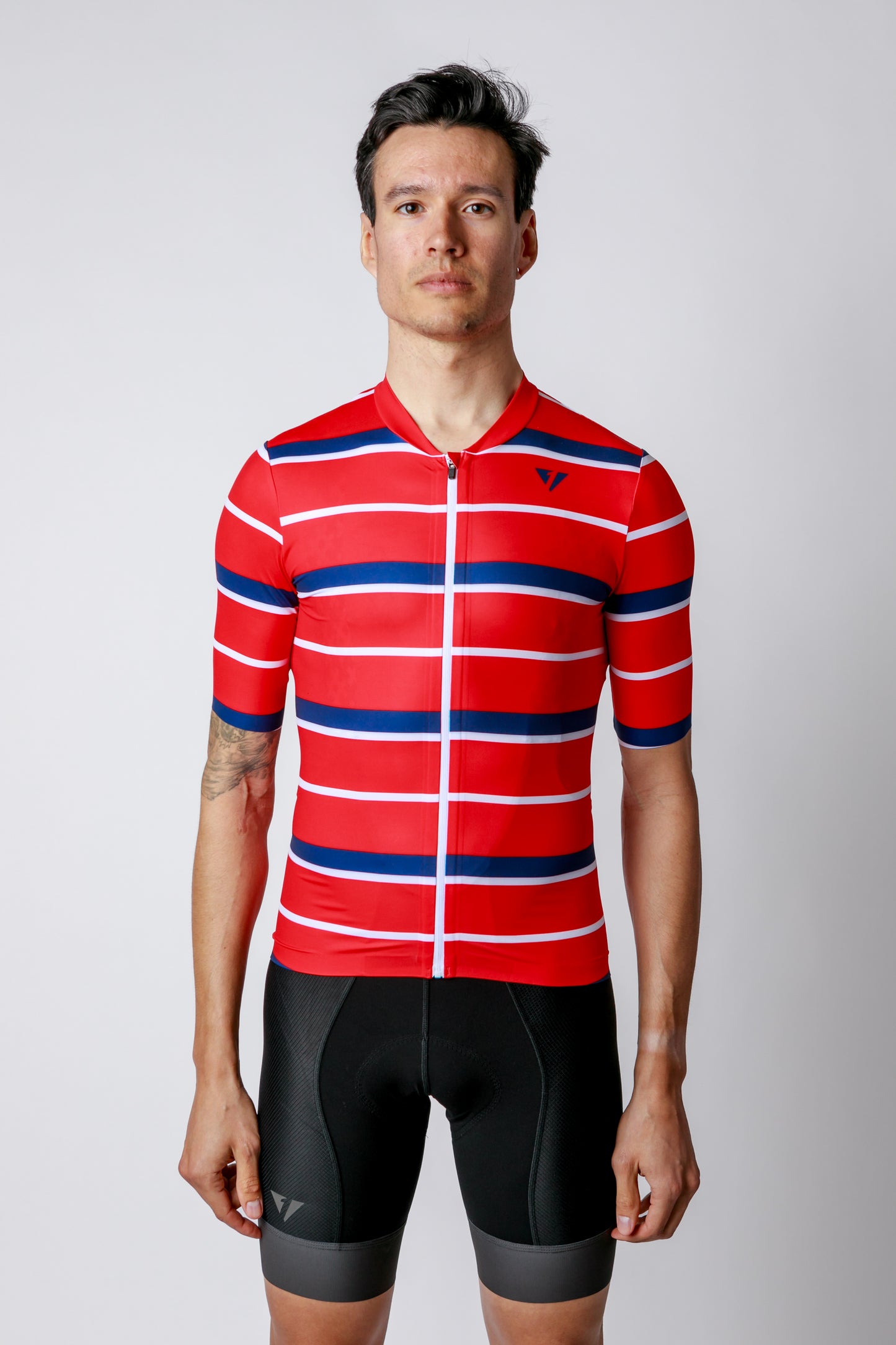 Men's ProSpec Rouleur SZ Jersey | Squadra Stripes | Flamme Rouge Red/Midnight Blue/White