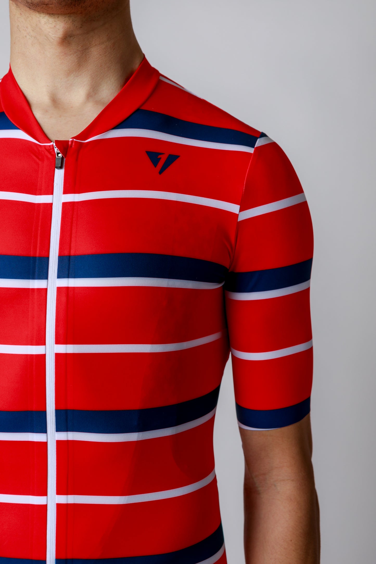 Men's ProSpec Rouleur SZ Jersey | Squadra Stripes | Flamme Rouge Red/Midnight Blue/White