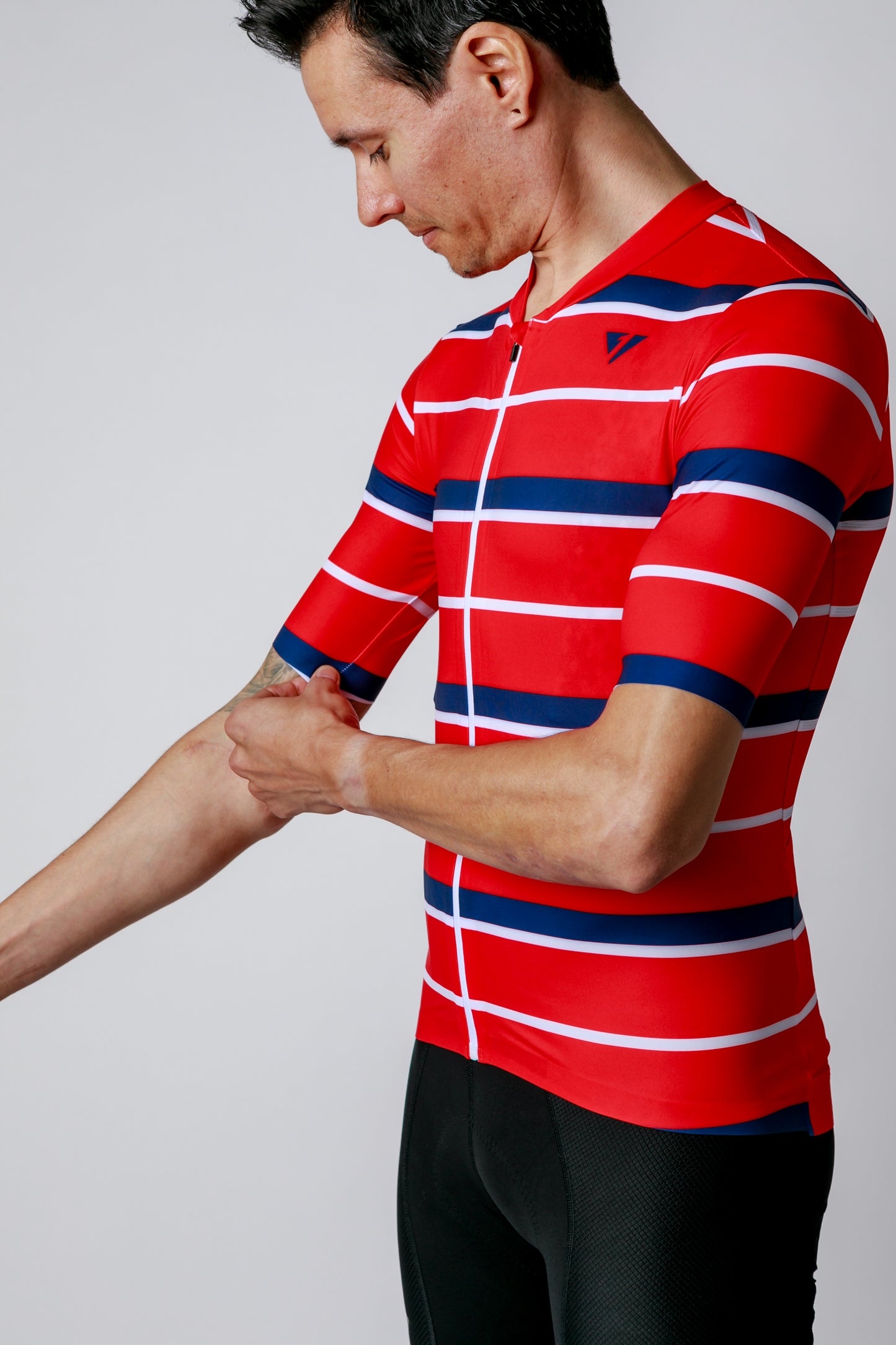 Men's ProSpec Rouleur SZ Jersey | Squadra Stripes | Flamme Rouge Red/Midnight Blue/White