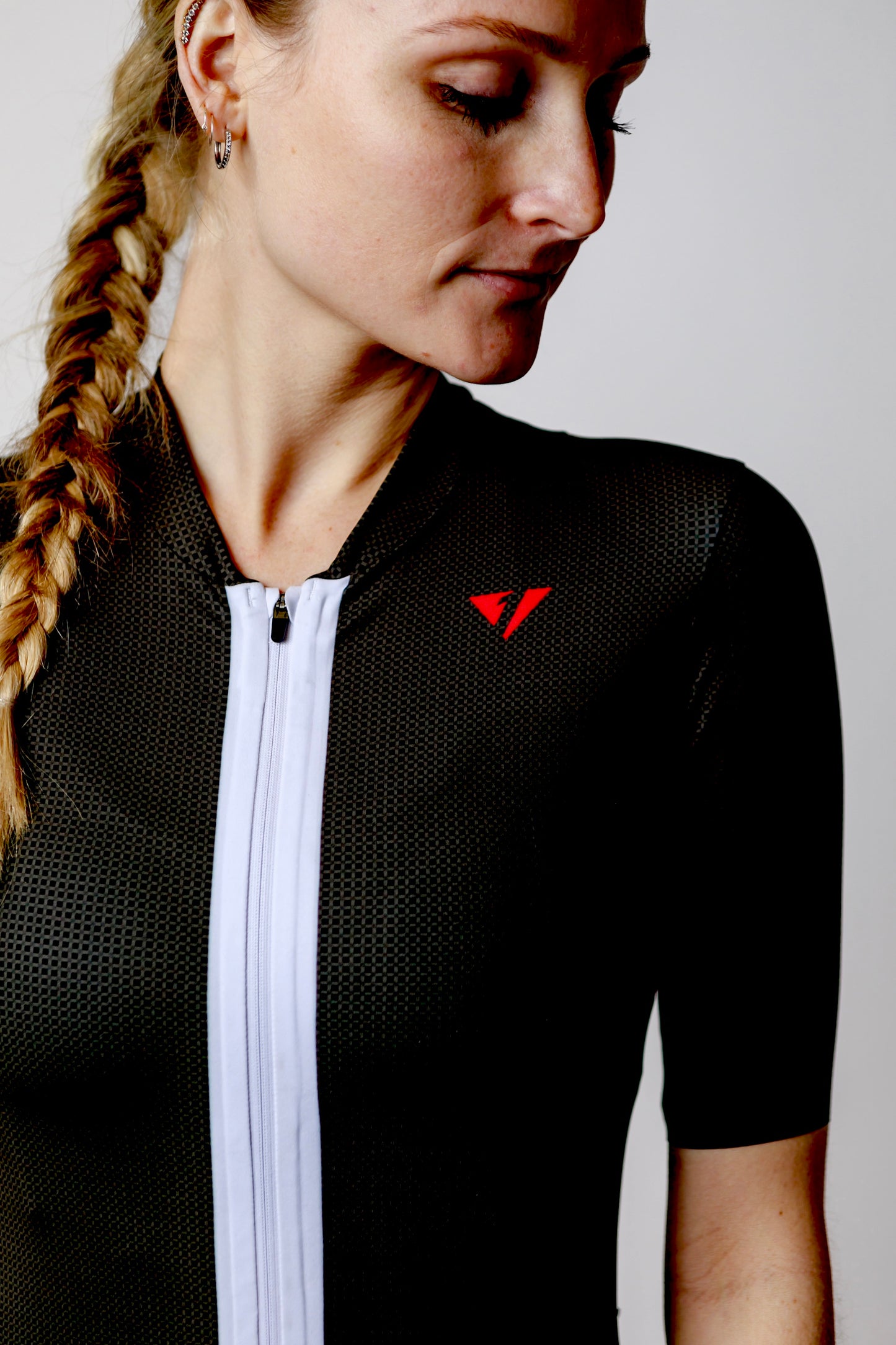 Women's ProSpec Rouleur SZ Jersey | TEAM ISSUE | Obsidian Black CF with white race stripe