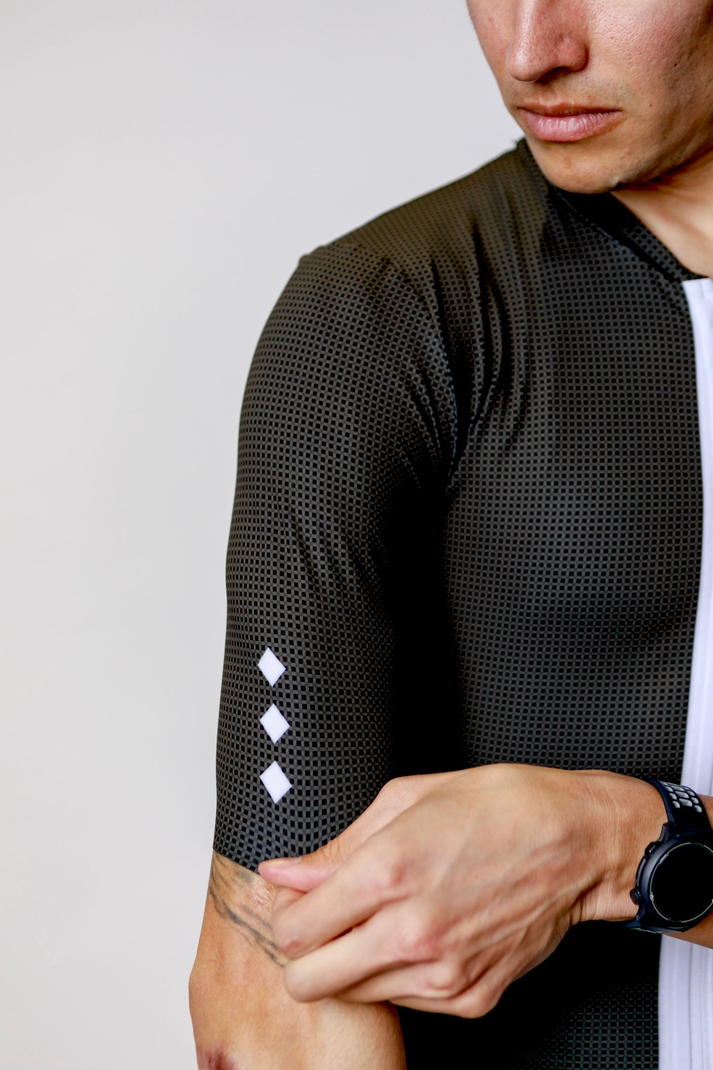 Men's ProSpec Rouleur SZ Jersey | TEAM ISSUE | Obsidian Black CF with white race stripe