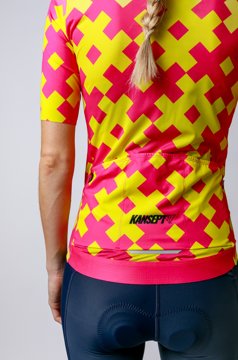 LIMITED EDITION Women's ProSpec Rouleur SZ Jersey | #HashTag MACRO print | Hot Pink/Tour Yellow