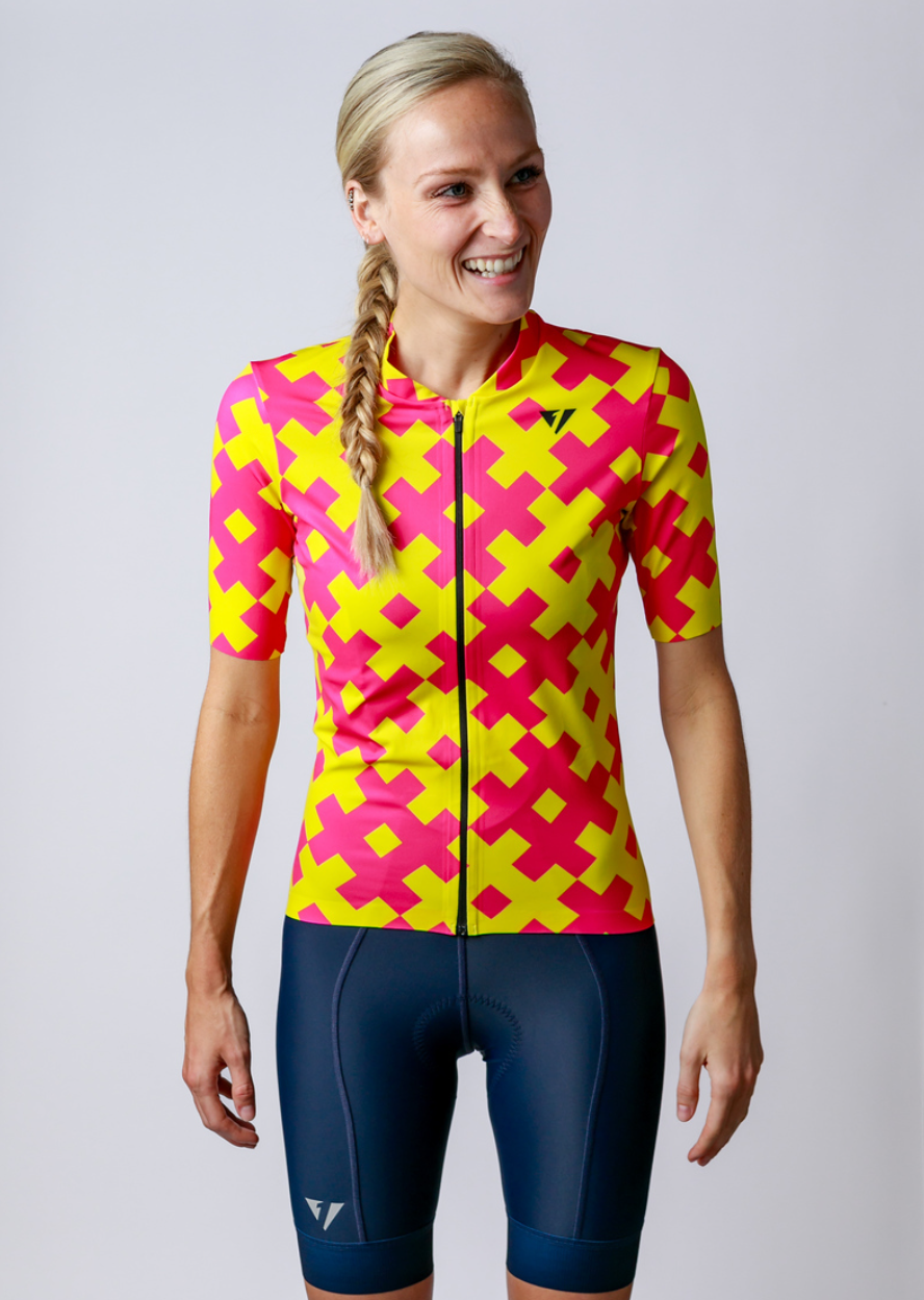 LIMITED EDITION Women's ProSpec Rouleur SZ Jersey | #HashTag MACRO print | Hot Pink/Tour Yellow