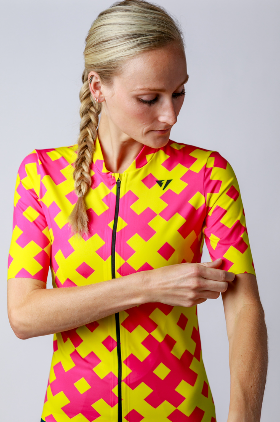 LIMITED EDITION Women's ProSpec Rouleur SZ Jersey | #HashTag MACRO print | Hot Pink/Tour Yellow