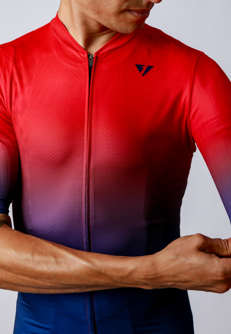 Men's ProSpec Ventoux Jersey | GRADIENT print | Flamme Rouge RED/MidnightBLUE