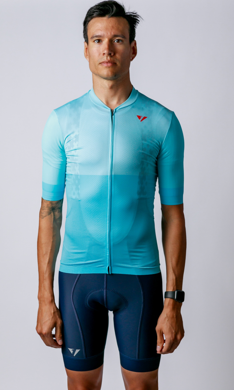 Men's ProSpec Ventoux Jersey | ZONAL print | Tiffany Blue/Pacific BLUE