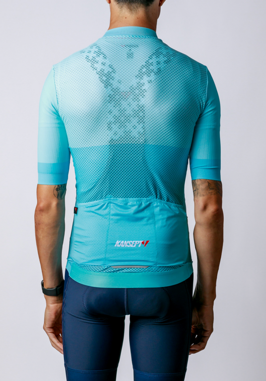 Men's ProSpec Ventoux Jersey | ZONAL print | Tiffany Blue/Pacific BLUE