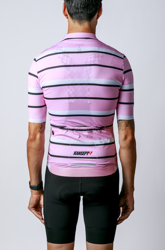 Men's ProSpec Rouleur SZ Jersey | Squadra Stripes | Maglia Rosa Pink/White/Obsidian Black