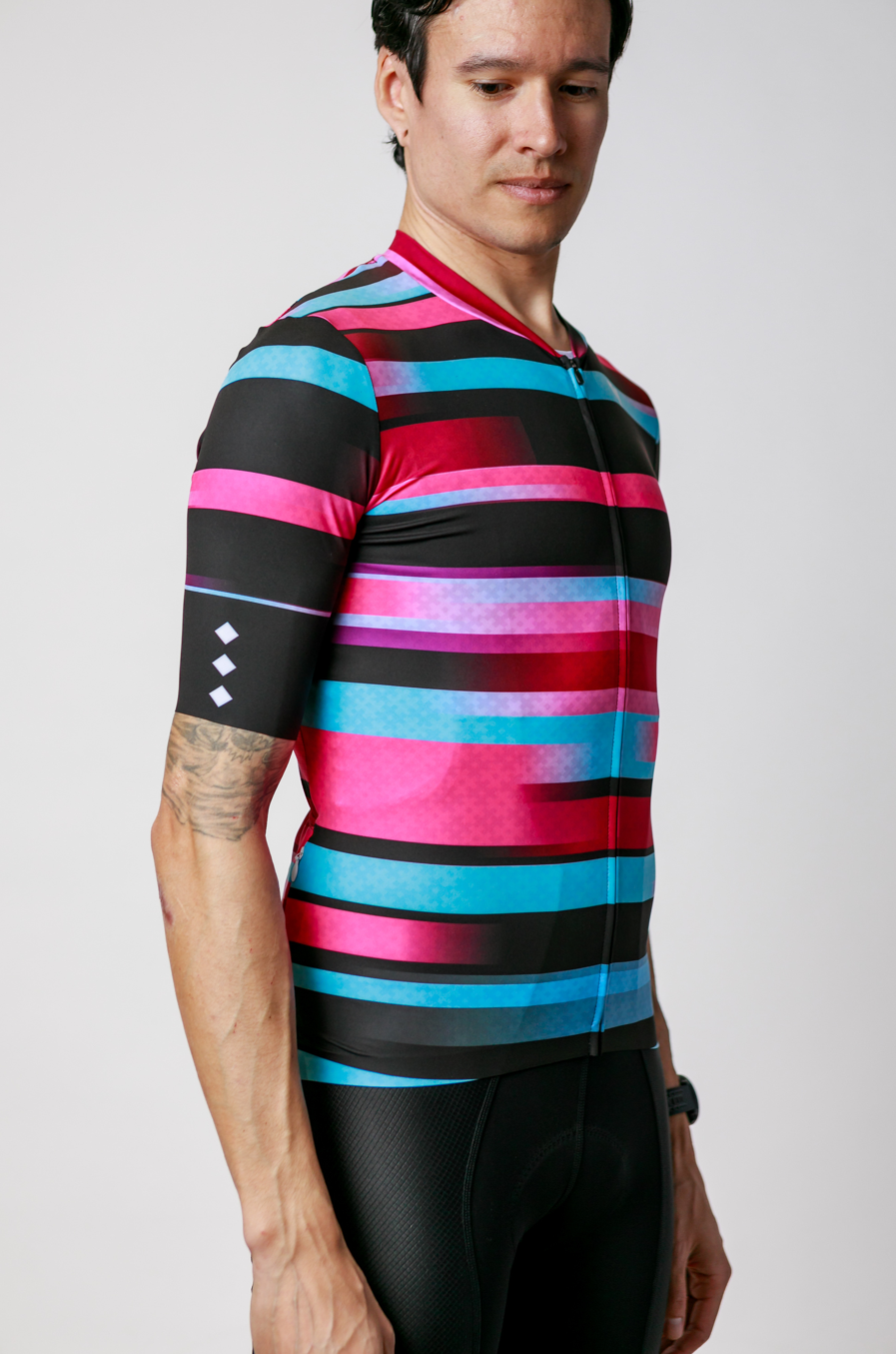 Men's ProSpec Rouleur HZ Jersey | EPYC Supporters | Sportivo stripes in Bright Blue + Hot Pink + Obsidian Black