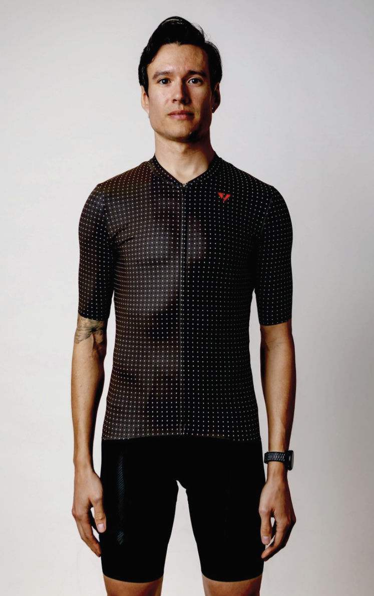 Men's ProSpec Rouleur HZ Jersey | microDOTS | Obsidian Black with White