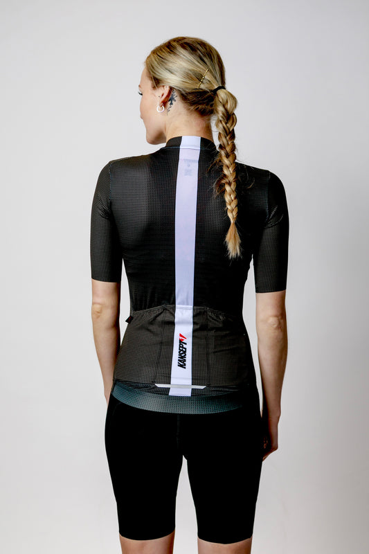 Women's ProSpec Rouleur SZ Jersey | TEAM ISSUE | Obsidian Black CF with white race stripe