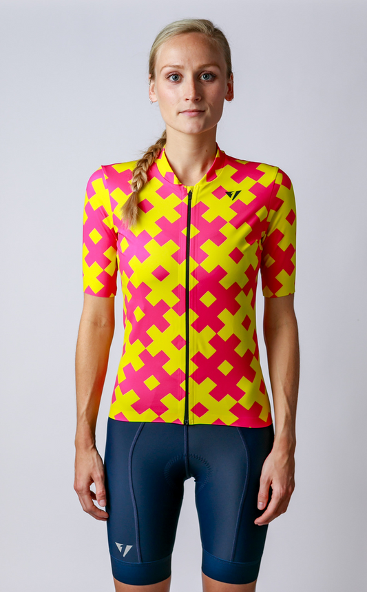 LIMITED EDITION Women's ProSpec Rouleur SZ Jersey | #HashTag MACRO print | Hot Pink/Tour Yellow