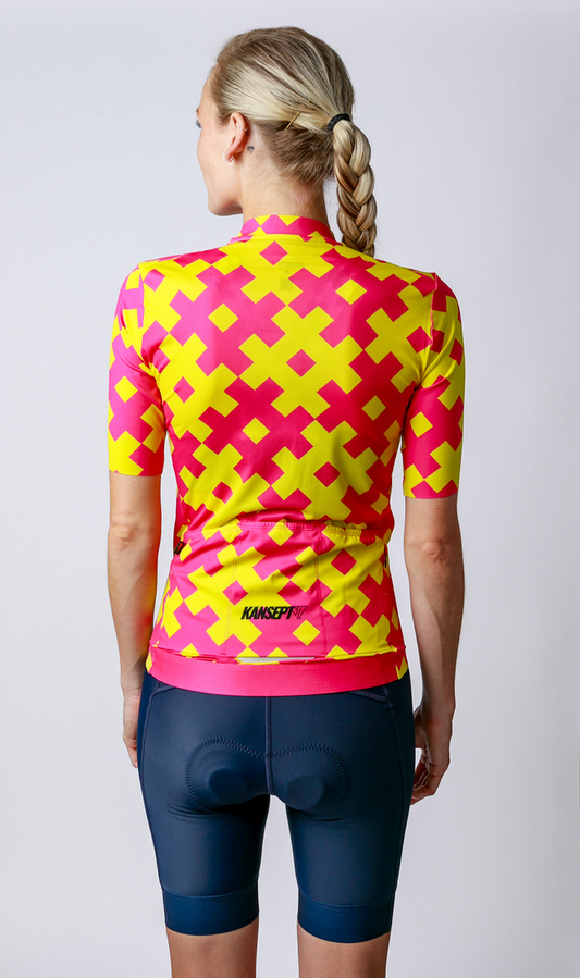 LIMITED EDITION Women's ProSpec Rouleur SZ Jersey | #HashTag MACRO print | Hot Pink/Tour Yellow