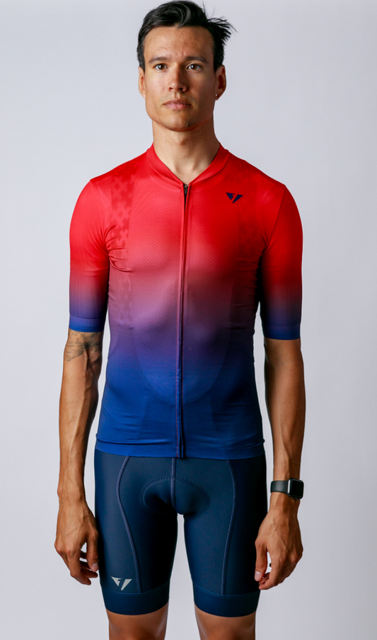 Men's ProSpec Ventoux Jersey | GRADIENT print | Flamme Rouge RED/MidnightBLUE