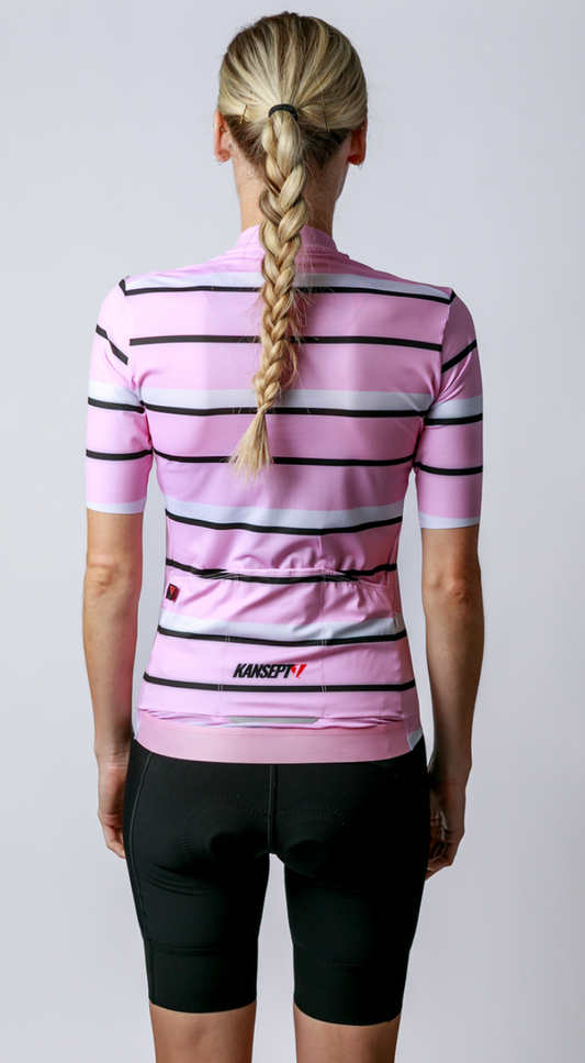 Women's ProSpec Rouleur SZ Jersey | Squadra Stripes | Maglia Rosa Pink/White/Obsidian Black