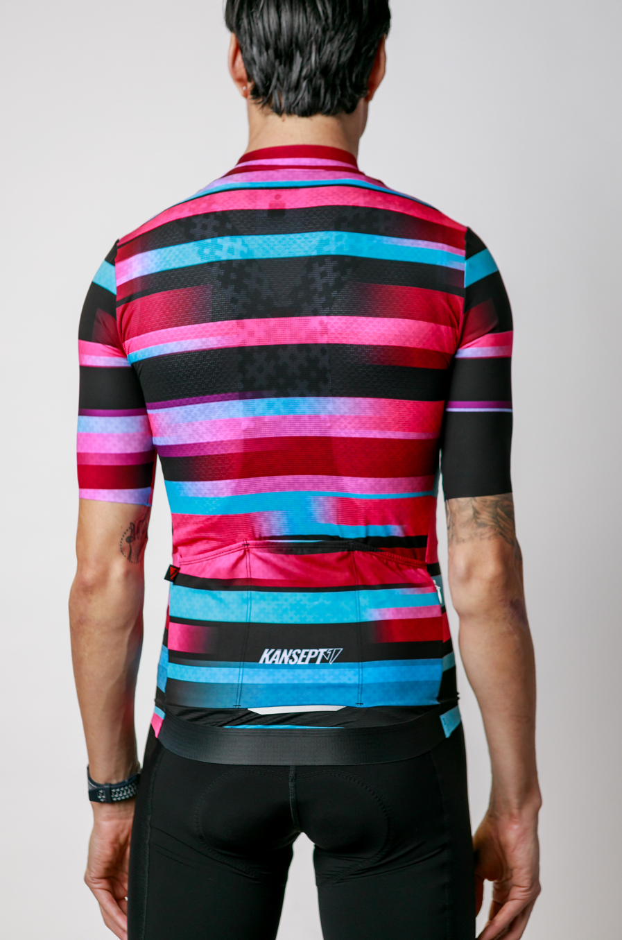 Men's ProSpec Rouleur HZ Jersey | EPYC Supporters | Sportivo stripes in Bright Blue + Hot Pink + Obsidian Black