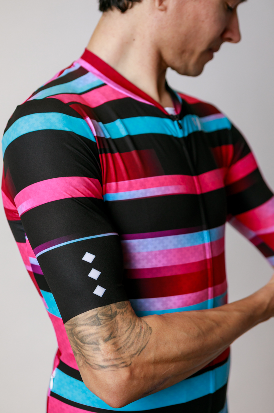 Men's ProSpec Rouleur HZ Jersey | EPYC Supporters | Sportivo stripes in Bright Blue + Hot Pink + Obsidian Black